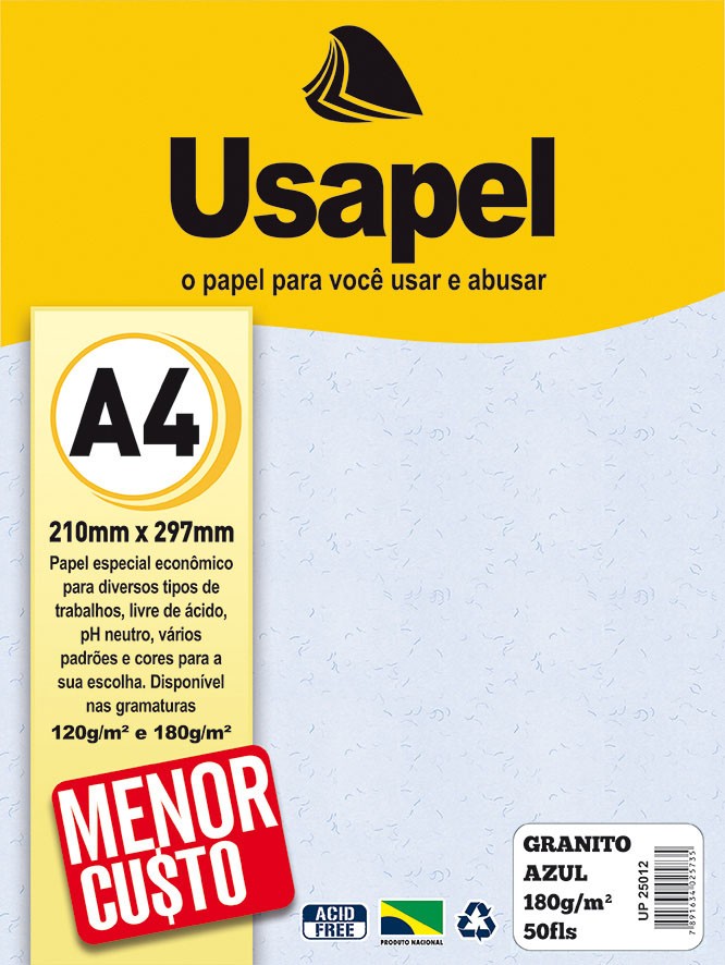 Usapel Granitto /A4 180g/m�/ 50fls Azul UP25012